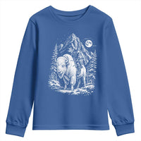 Vintage Native American Bison Rider Youth Sweatshirt Indigenous Warrior Graphic