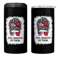 Lakota And American Pride 4 in 1 Can Cooler Tumbler Im Both Of Them Oglala Native Heritage