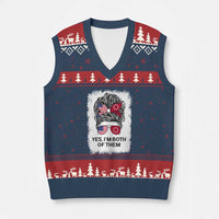 Lakota And American Pride V-Neck Knit Sweater Vest Im Both Of Them Oglala Native Heritage