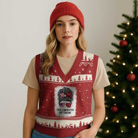 Lakota And American Pride V-Neck Knit Sweater Vest Im Both Of Them Oglala Native Heritage