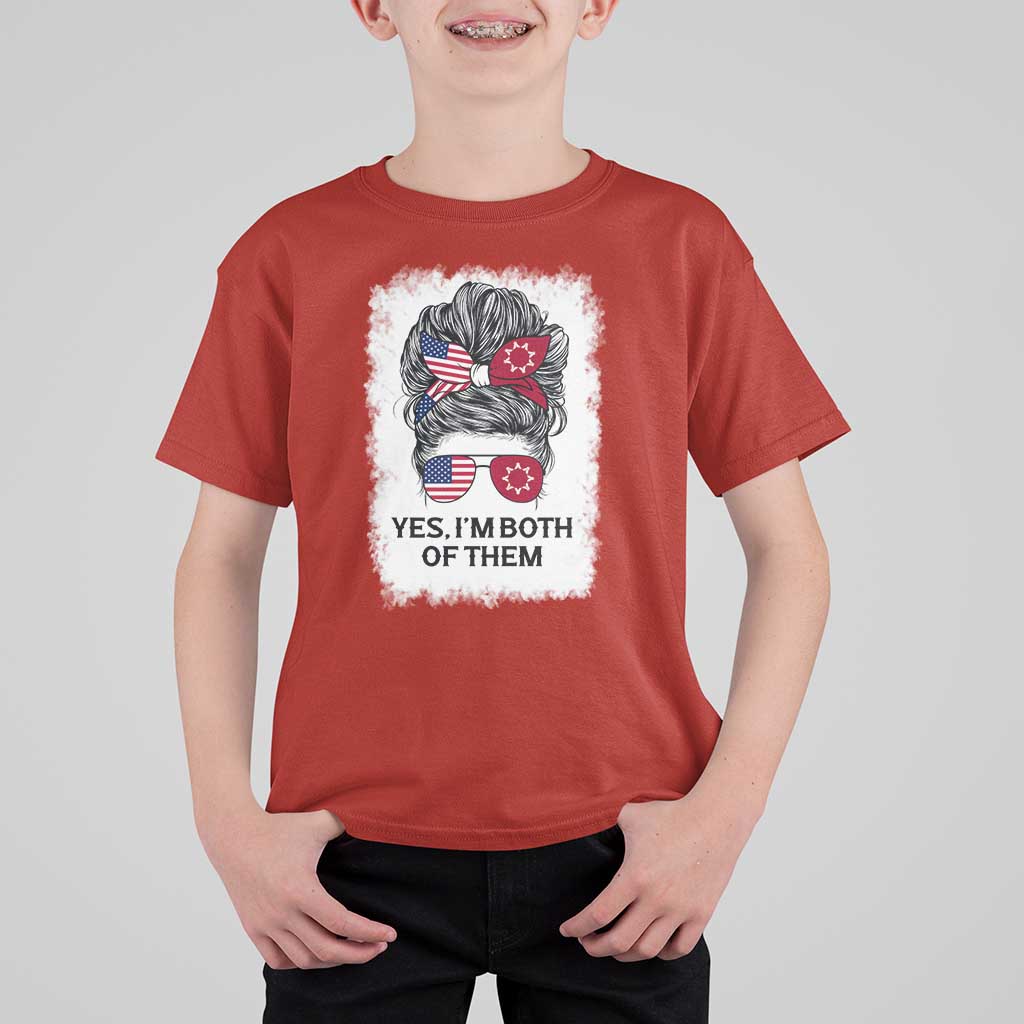 Lakota And American Pride T Shirt For Kid Im Both Of Them Oglala Native Heritage