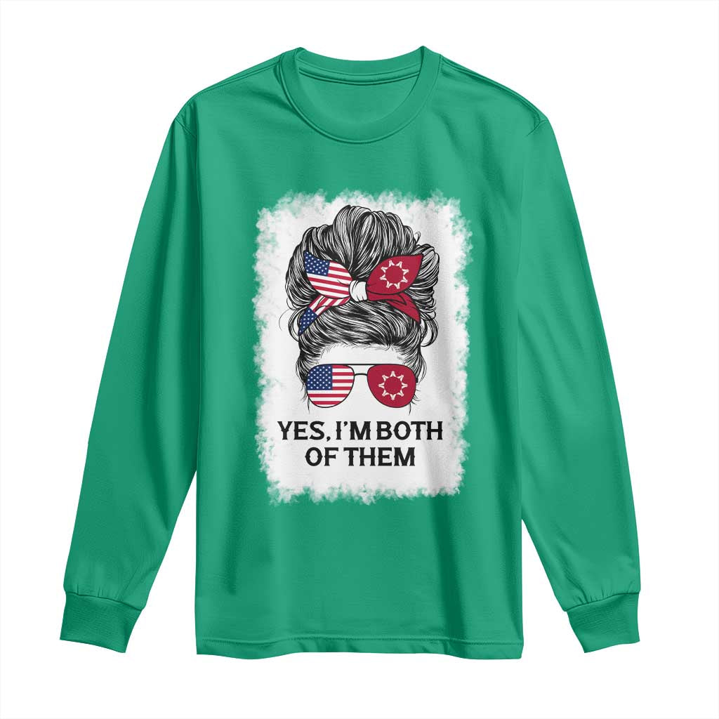 Lakota And American Pride Long Sleeve Shirt Im Both Of Them Oglala Native Heritage