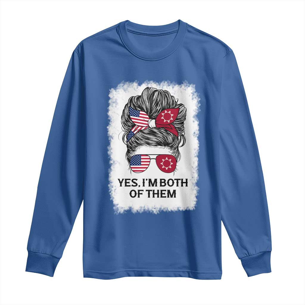 Lakota And American Pride Long Sleeve Shirt Im Both Of Them Oglala Native Heritage