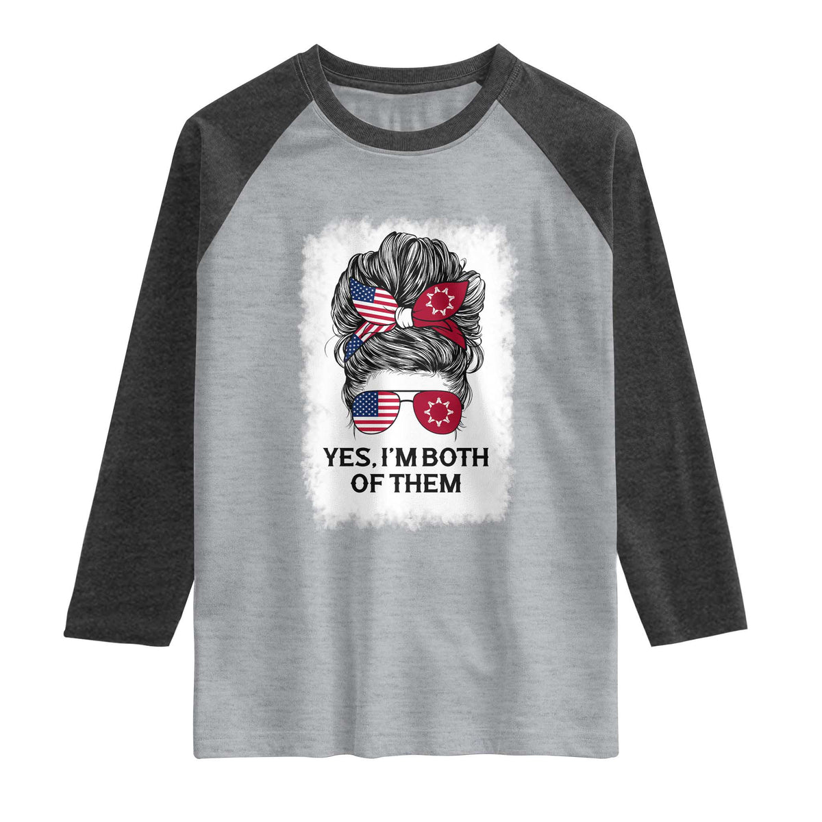 Lakota And American Pride Raglan Shirt Im Both Of Them Oglala Native Heritage