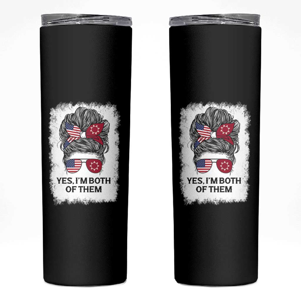 Lakota And American Pride Skinny Tumbler Im Both Of Them Oglala Native Heritage