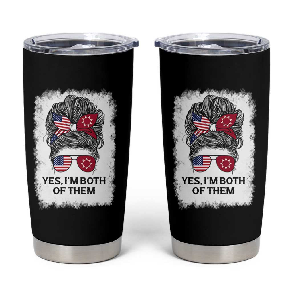 Lakota And American Pride Tumbler Cup Im Both Of Them Oglala Native Heritage