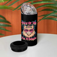 First Of All Im A Delight 4 in 1 Can Cooler Tumbler Geek Princess Cat Gift