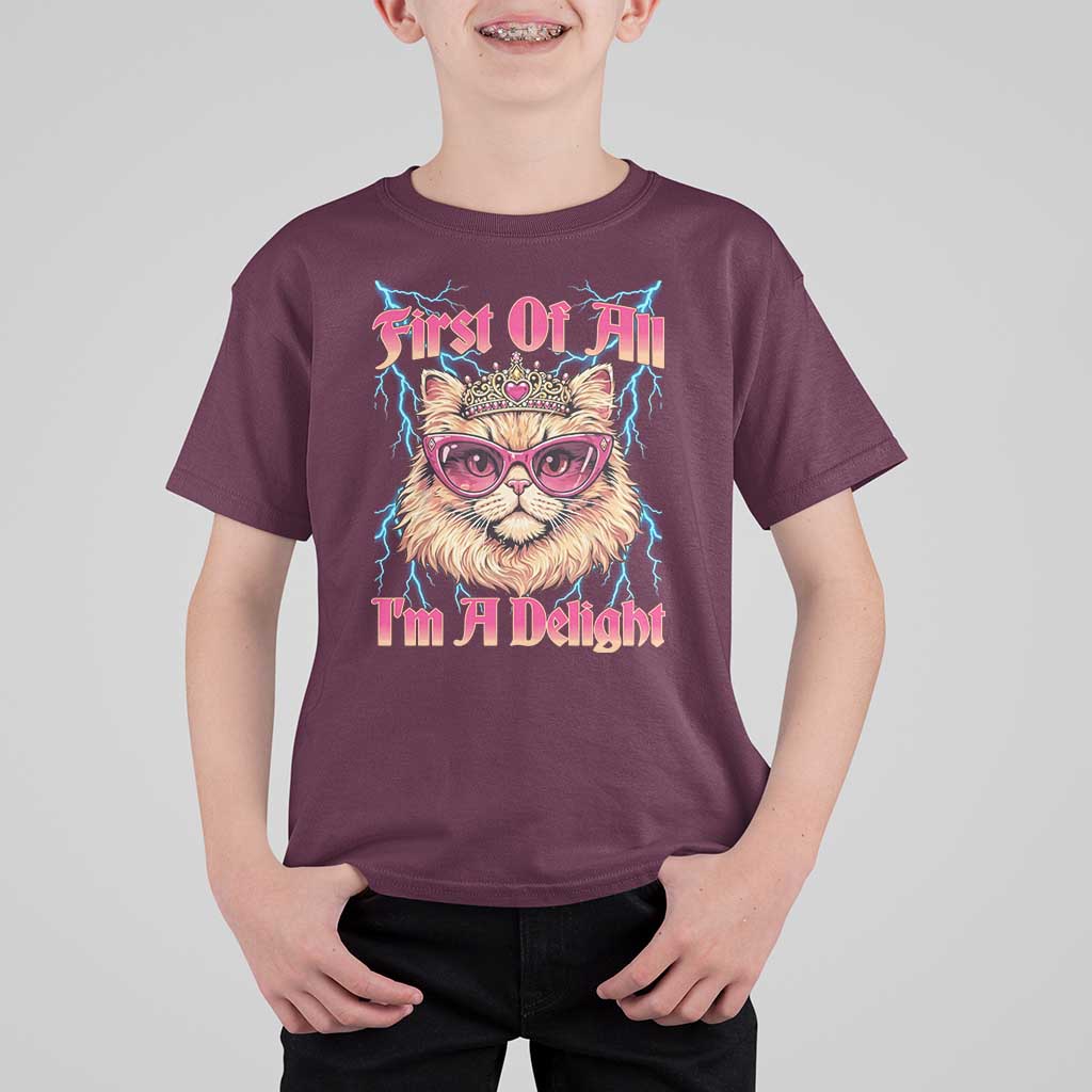 First Of All Im A Delight T Shirt For Kid Geek Princess Cat Gift