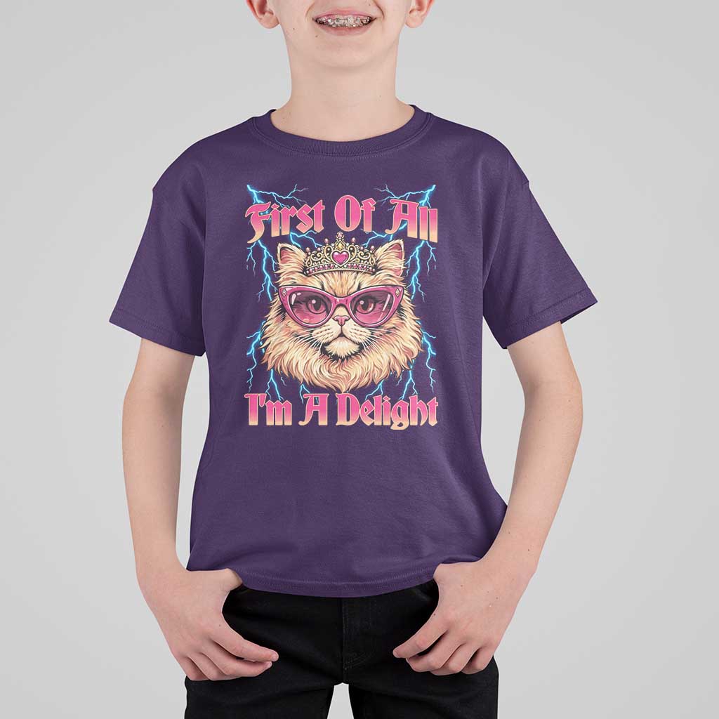 First Of All Im A Delight T Shirt For Kid Geek Princess Cat Gift