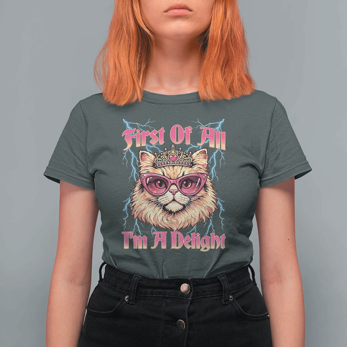 First Of All Im A Delight T Shirt For Women Geek Princess Cat Gift
