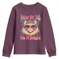 First Of All Im A Delight Youth Sweatshirt Geek Princess Cat Gift