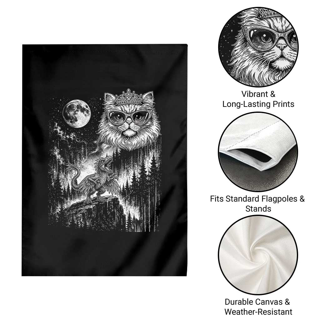 Vintage Geek Princess Cat Garden Flag Full Moon Engraving Art Gift