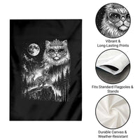 Vintage Geek Princess Cat Garden Flag Full Moon Engraving Art Gift
