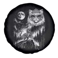 Vintage Geek Princess Cat Spare Tire Cover Full Moon Engraving Art Gift