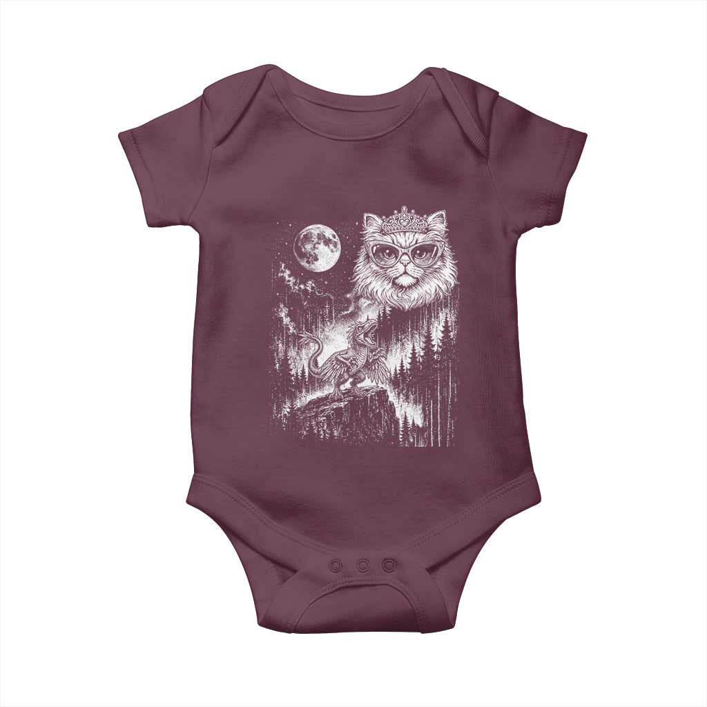 Vintage Geek Princess Cat Baby Onesie Full Moon Engraving Art Gift