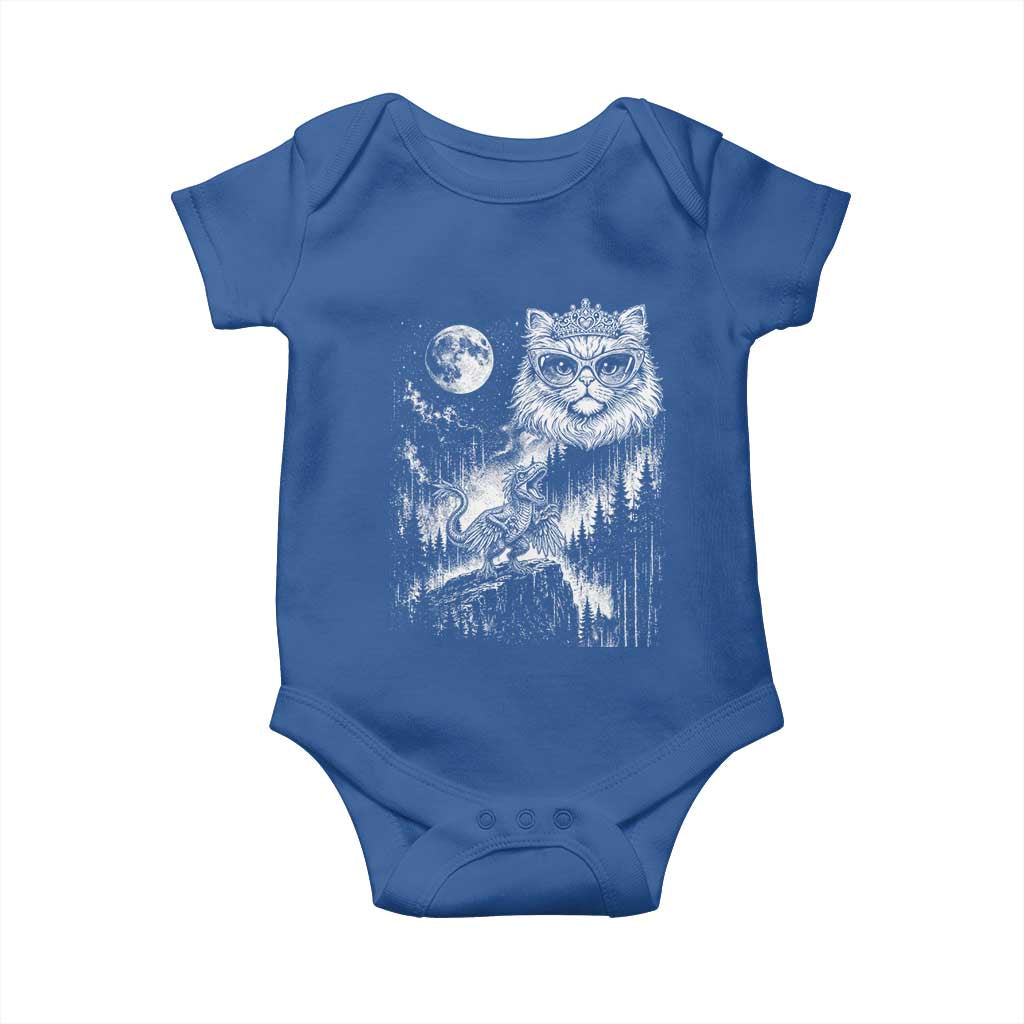 Vintage Geek Princess Cat Baby Onesie Full Moon Engraving Art Gift