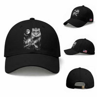 Vintage Geek Princess Cat Baseball Cap Full Moon Engraving Art Gift