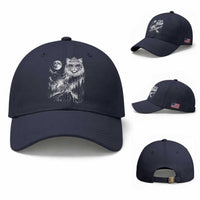 Vintage Geek Princess Cat Baseball Cap Full Moon Engraving Art Gift