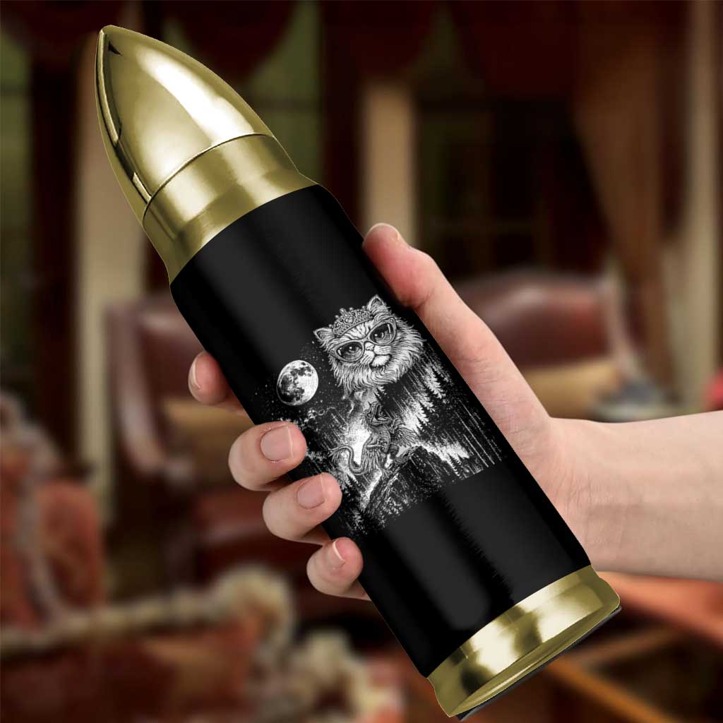 Vintage Geek Princess Cat Bullet Tumbler Full Moon Engraving Art Gift
