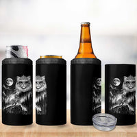 Vintage Geek Princess Cat 4 in 1 Can Cooler Tumbler Full Moon Engraving Art Gift