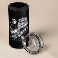 Vintage Geek Princess Cat 4 in 1 Can Cooler Tumbler Full Moon Engraving Art Gift
