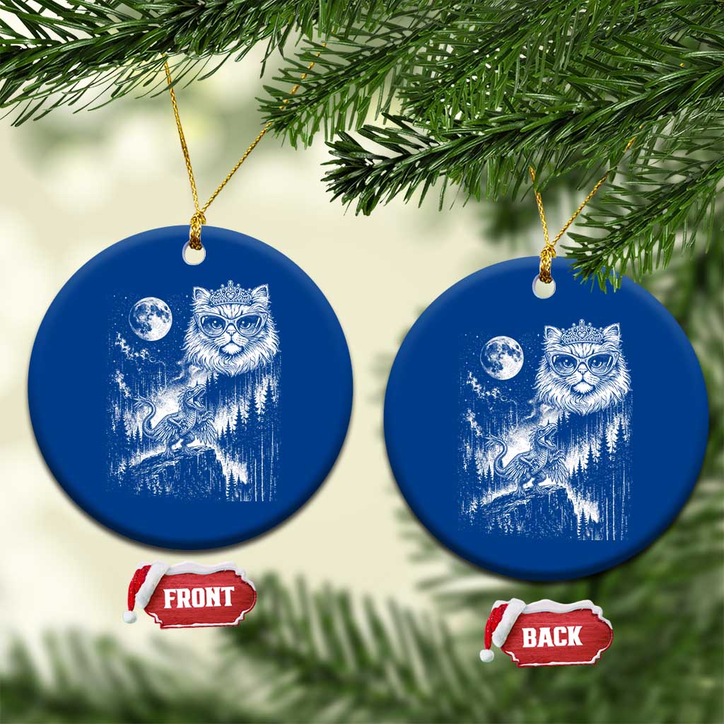 Vintage Geek Princess Cat Ceramic Ornament Full Moon Engraving Art Gift