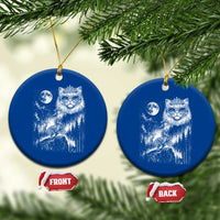 Vintage Geek Princess Cat Ceramic Ornament Full Moon Engraving Art Gift