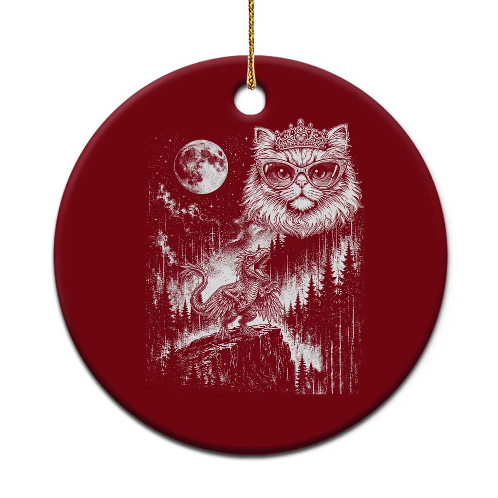 Vintage Geek Princess Cat Ceramic Ornament Full Moon Engraving Art Gift