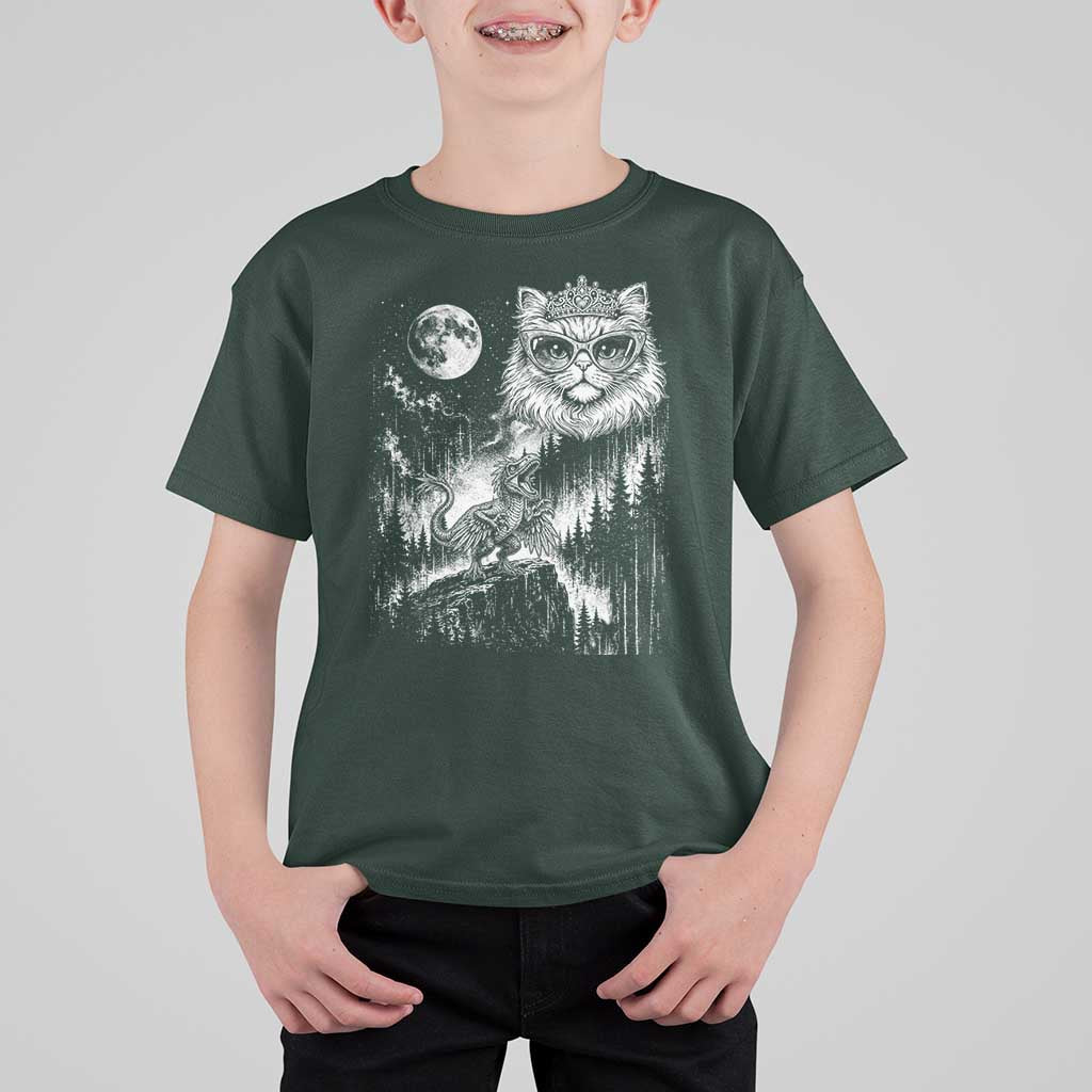 Vintage Geek Princess Cat T Shirt For Kid Full Moon Engraving Art Gift