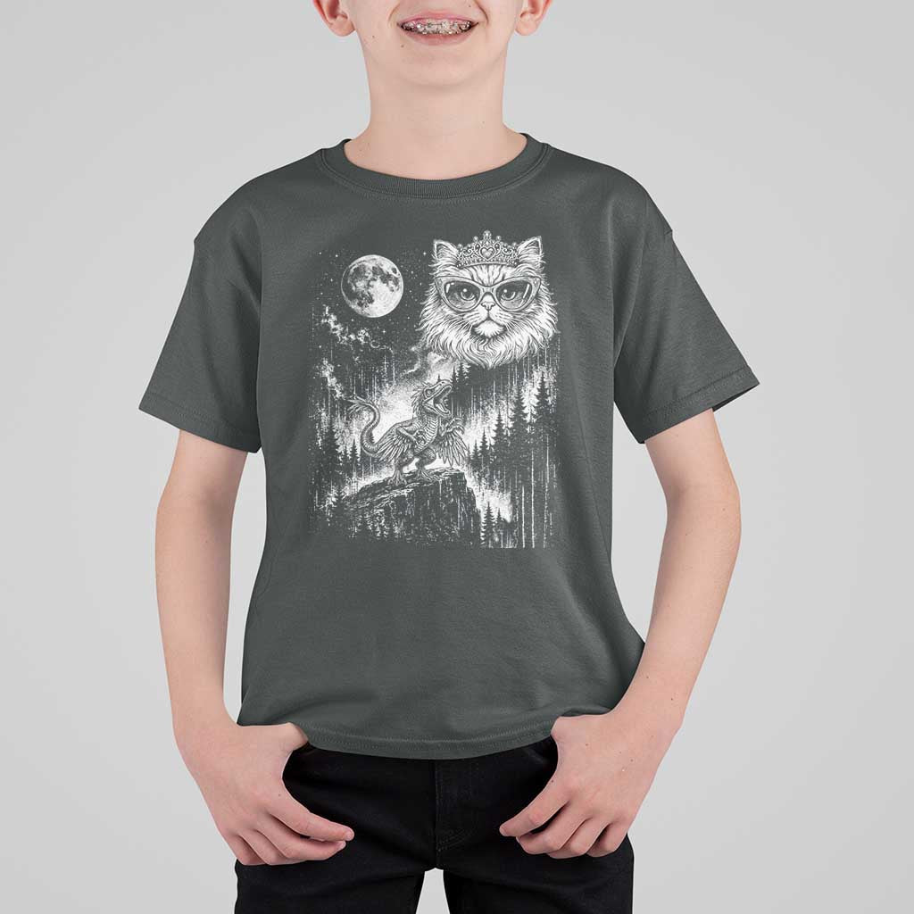 Vintage Geek Princess Cat T Shirt For Kid Full Moon Engraving Art Gift