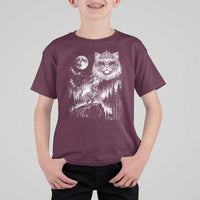 Vintage Geek Princess Cat T Shirt For Kid Full Moon Engraving Art Gift