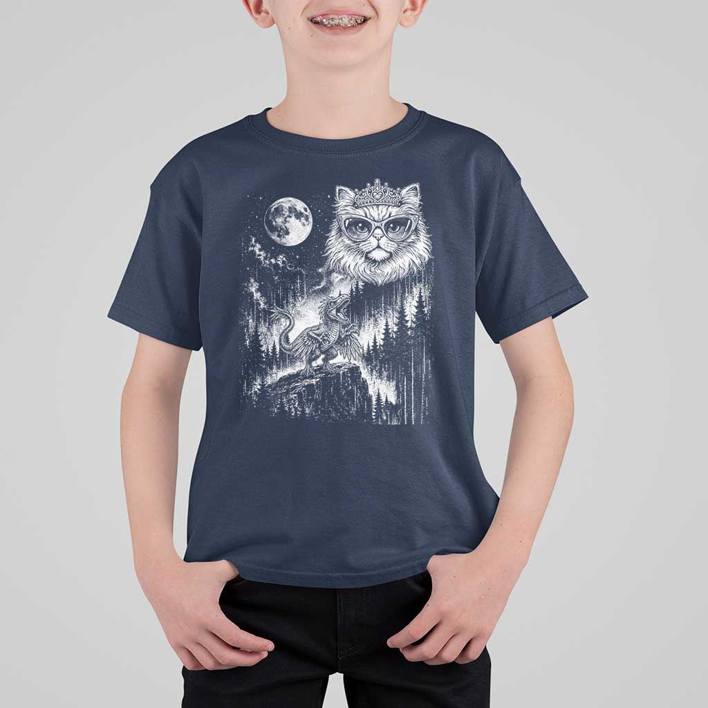 Vintage Geek Princess Cat T Shirt For Kid Full Moon Engraving Art Gift