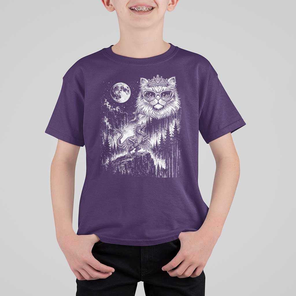 Vintage Geek Princess Cat T Shirt For Kid Full Moon Engraving Art Gift