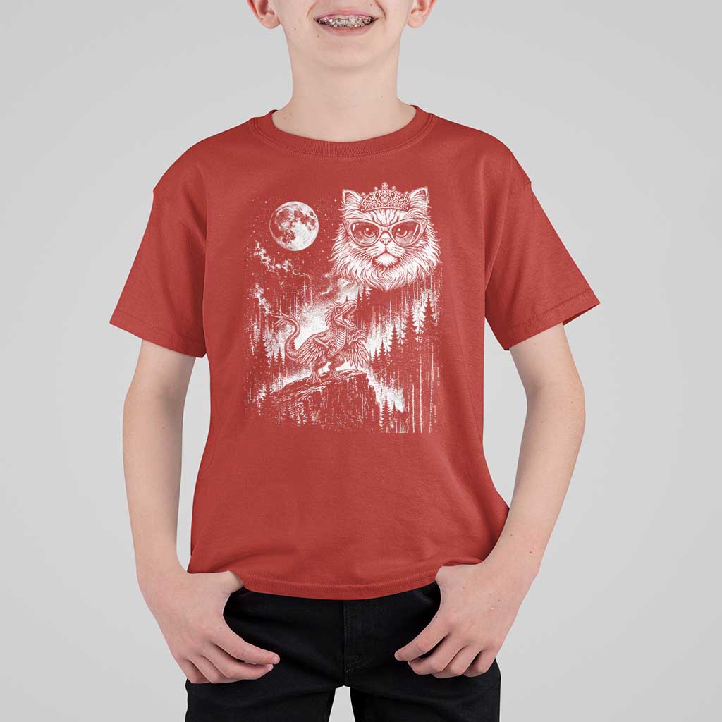 Vintage Geek Princess Cat T Shirt For Kid Full Moon Engraving Art Gift