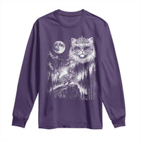 Vintage Geek Princess Cat Long Sleeve Shirt Full Moon Engraving Art Gift