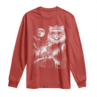 Vintage Geek Princess Cat Long Sleeve Shirt Full Moon Engraving Art Gift
