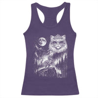 Vintage Geek Princess Cat Racerback Tank Top Full Moon Engraving Art Gift