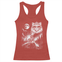 Vintage Geek Princess Cat Racerback Tank Top Full Moon Engraving Art Gift