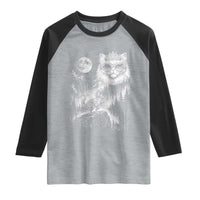 Vintage Geek Princess Cat Raglan Shirt Full Moon Engraving Art Gift