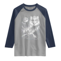 Vintage Geek Princess Cat Raglan Shirt Full Moon Engraving Art Gift