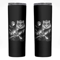 Vintage Geek Princess Cat Skinny Tumbler Full Moon Engraving Art Gift
