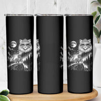 Vintage Geek Princess Cat Skinny Tumbler Full Moon Engraving Art Gift