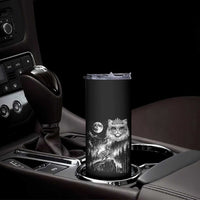 Vintage Geek Princess Cat Skinny Tumbler Full Moon Engraving Art Gift