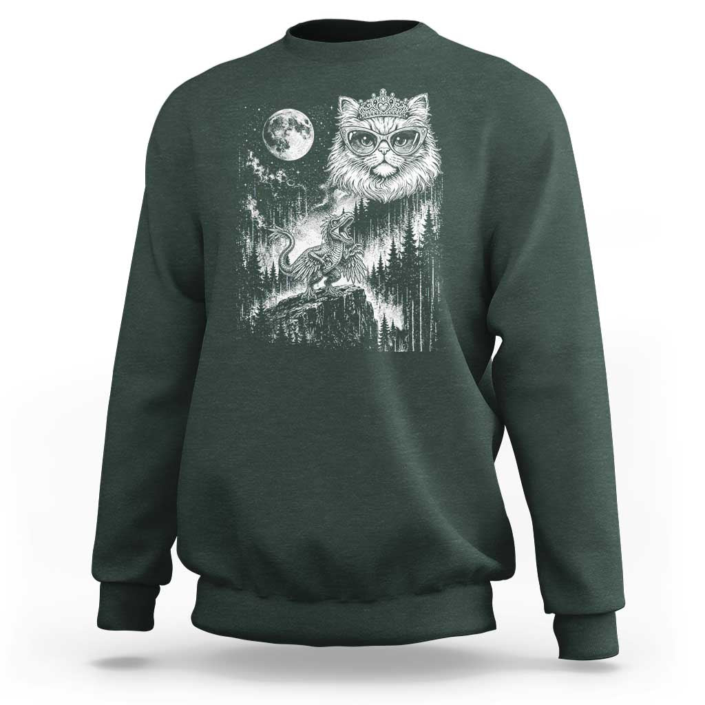 Vintage Geek Princess Cat Sweatshirt Full Moon Engraving Art Gift
