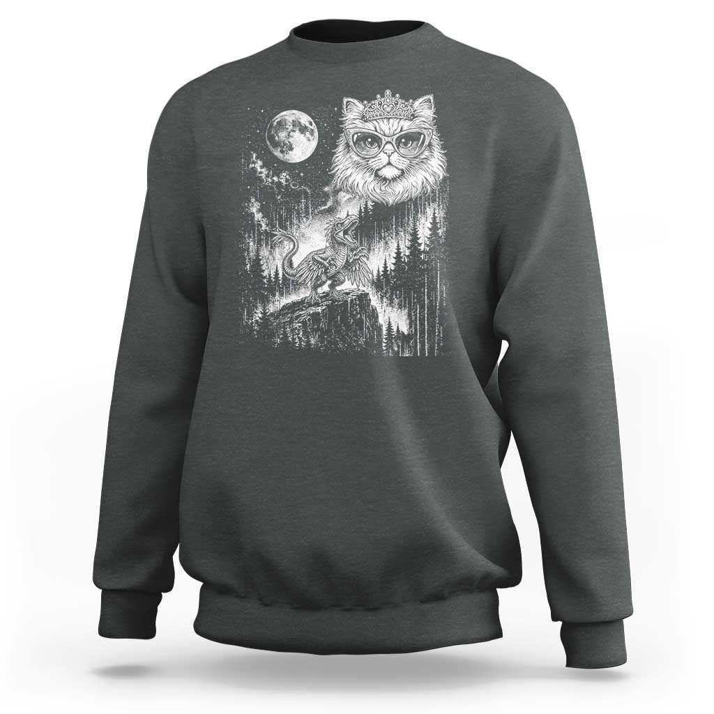 Vintage Geek Princess Cat Sweatshirt Full Moon Engraving Art Gift
