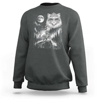 Vintage Geek Princess Cat Sweatshirt Full Moon Engraving Art Gift