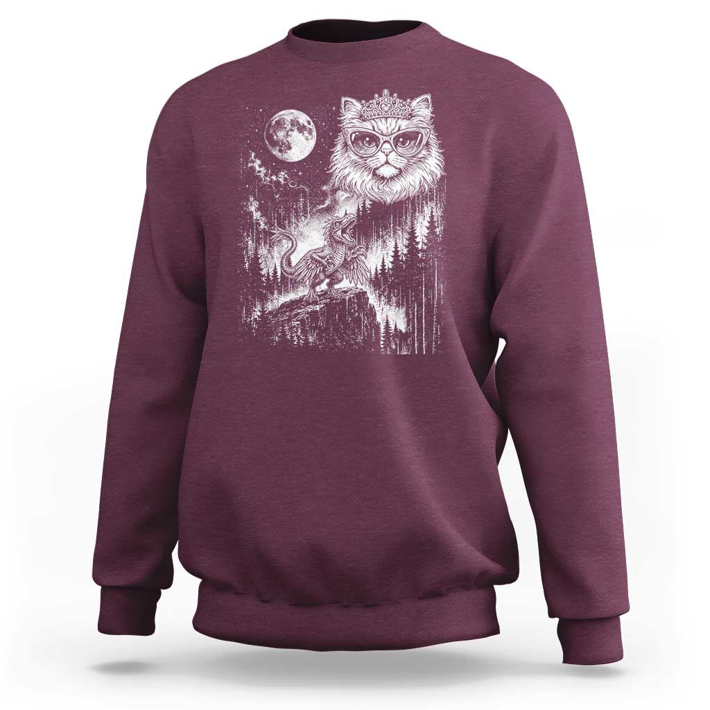 Vintage Geek Princess Cat Sweatshirt Full Moon Engraving Art Gift