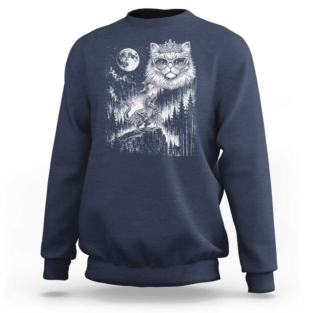 Vintage Geek Princess Cat Sweatshirt Full Moon Engraving Art Gift