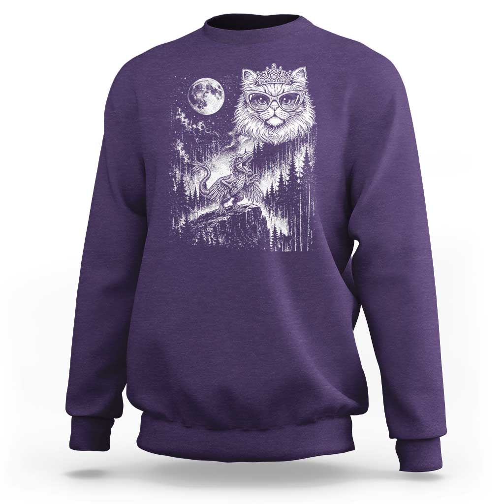 Vintage Geek Princess Cat Sweatshirt Full Moon Engraving Art Gift