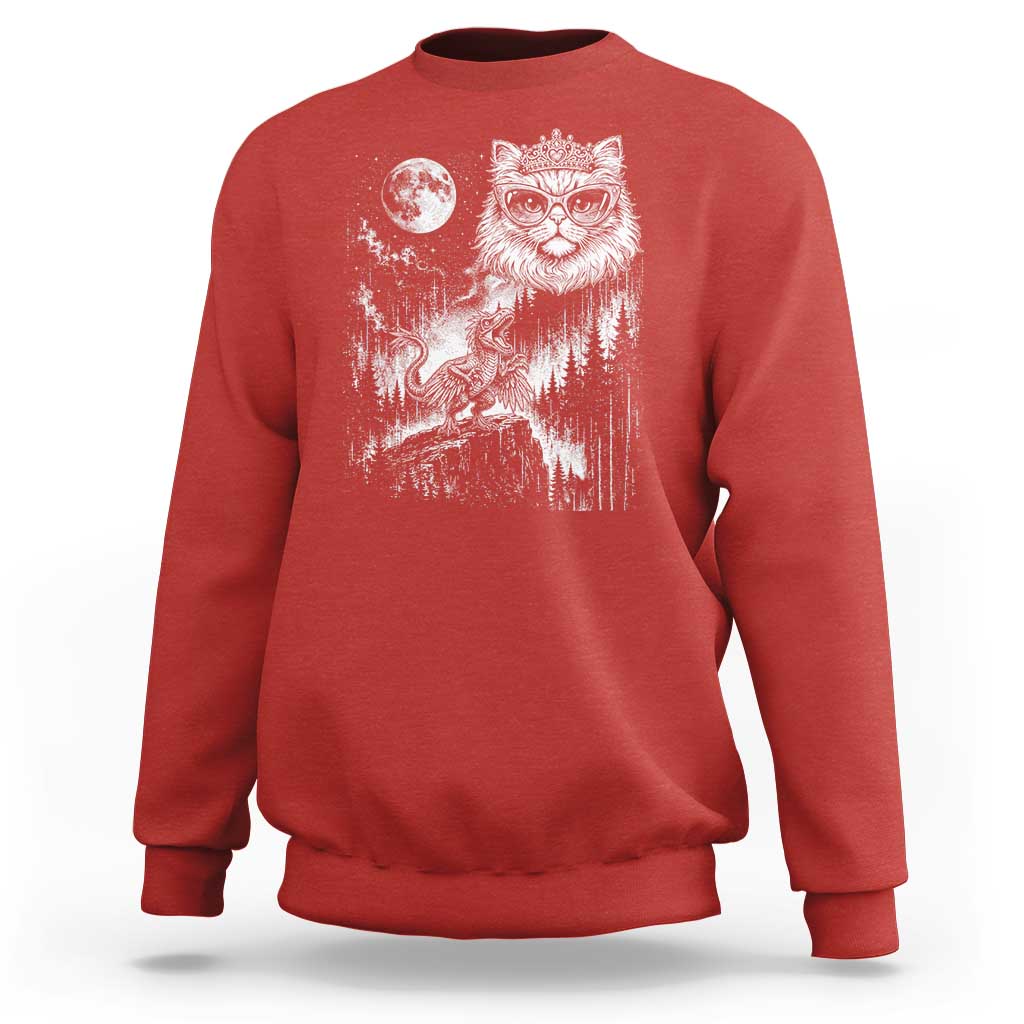Vintage Geek Princess Cat Sweatshirt Full Moon Engraving Art Gift